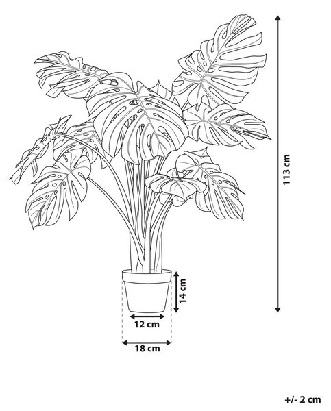 Műnövény MONSTERA PLANT 113 cm Zöld
