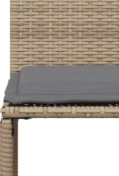 7 részes bézs polyrattan kerti étkezőgarnitúra párnákkal