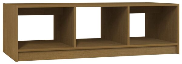 Mézbarna tömör fenyőfa dohányzóasztal 110 x 50 x 34 cm