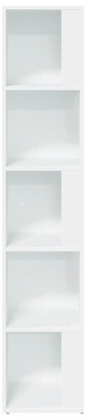 Fehér szerelt fa sarokszekrény 33 x 33 x 164,5 cm