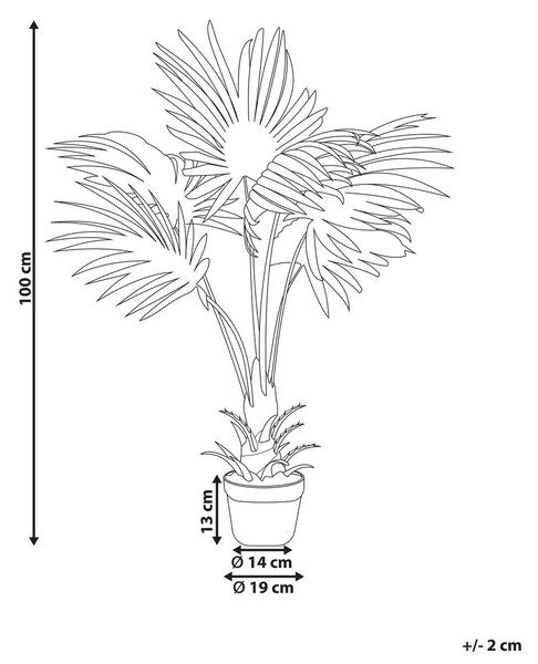 Műnövény FAN PALM 100 cm Zöld