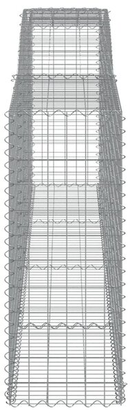 Íves horganyzott vas gabion kosár 400x50x120/140 cm