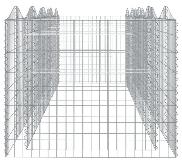 Íves horganyzott vas gabion magaságyás 400 x 100 x 100 cm