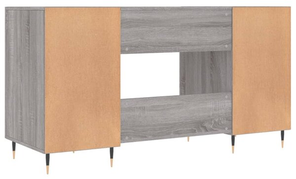 Szürke sonoma színű szerelt fa íróasztal 140x50x75 cm