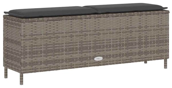 VidaXL barna polyrattan kerti pad párnával 110x30x40,5 cm