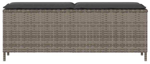 VidaXL barna polyrattan kerti pad párnával 110x30x40,5 cm