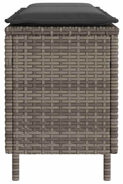 VidaXL barna polyrattan kerti pad párnával 110x30x40,5 cm