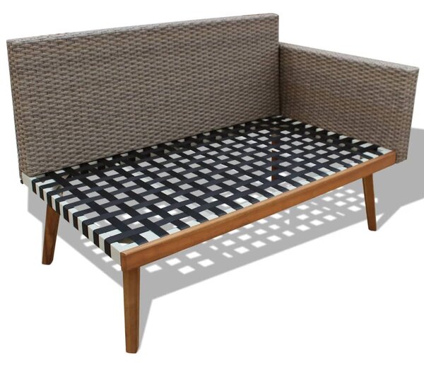 4-részes szürke polyrattan kerti bútorszett párnákkal