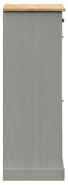 VIGO szürke tömör fenyőfa cipőszekrény 60x35x96 cm