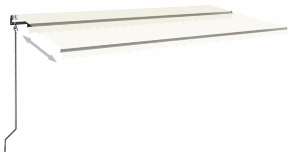 Krémszínű automata szélérzékelős és LED-es napellenző 600x350cm