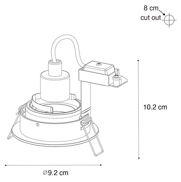 Okos süllyesztett spotlámpa sötét bronz kerek dönthető és forgatható, Wifi GU10 50mm-es - Chuck