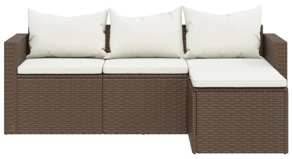 Barna polyrattan kerti ülőgarnitúra
