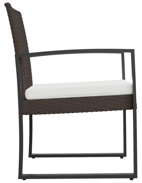 2 db fekete polyrattan kerti étkezőszék