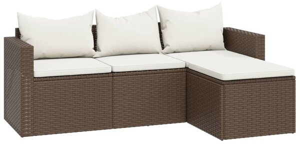 Barna polyrattan kerti ülőgarnitúra
