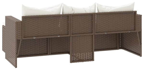 Barna polyrattan kerti ülőgarnitúra