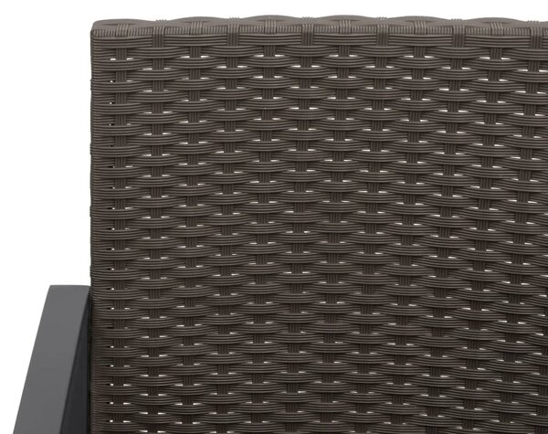 2 db fekete polyrattan kerti étkezőszék