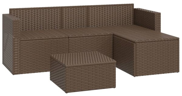 Barna polyrattan kerti ülőgarnitúra