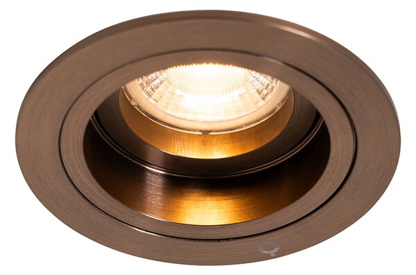 Okos süllyesztett spotlámpa sötét bronz kerek dönthető és forgatható, Wifi GU10 50mm-es - Chuck