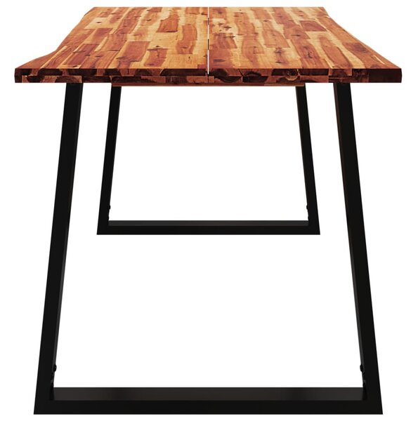 Tömör akácfa étkezőasztal természetes éllel 140 x 80 x 75 cm