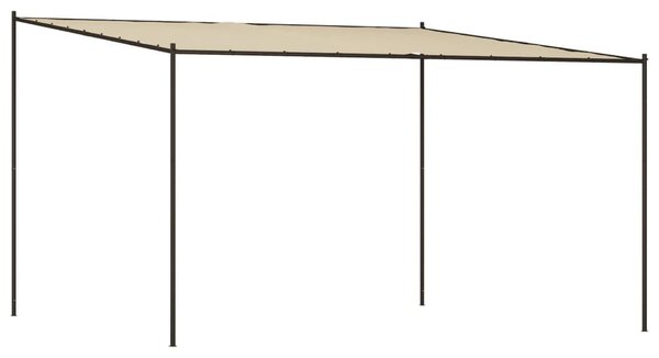 Bézs szövet és acél pavilon 4 x 4 m 180 g/m²