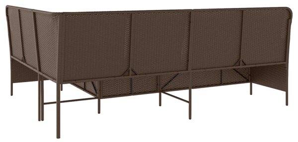 VidaXL L-alakú barna polyrattan kerti kanapé párnákkal
