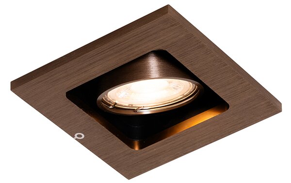 Okos süllyesztett spotlámpa sötét bronz színben, forgatható és dönthető, Wifi GU10 50mm-es - Qure