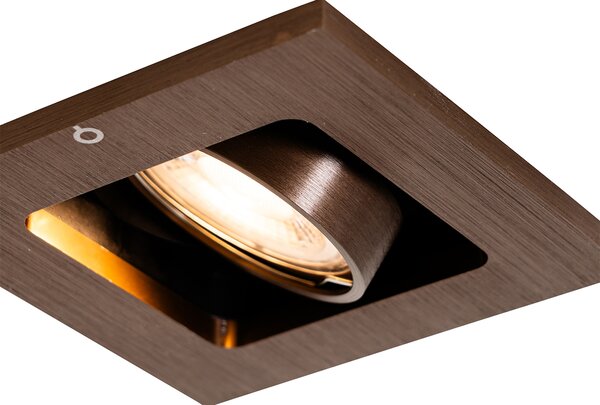 Okos süllyesztett spotlámpa sötét bronz színben, forgatható és dönthető, Wifi GU10 50mm-es - Qure
