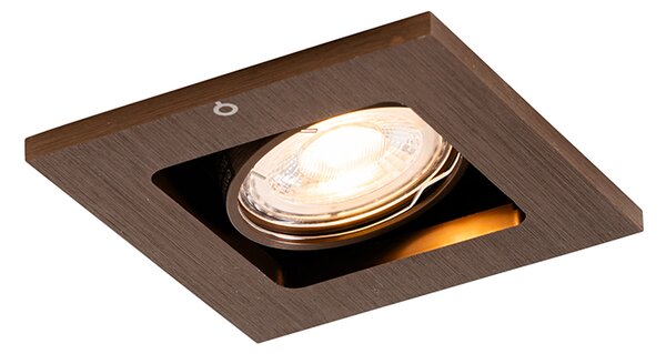 Okos süllyesztett spotlámpa sötét bronz színben, forgatható és dönthető, Wifi GU10 50mm-es - Qure