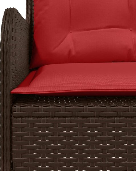 VidaXL L-alakú barna polyrattan kerti kanapé párnákkal
