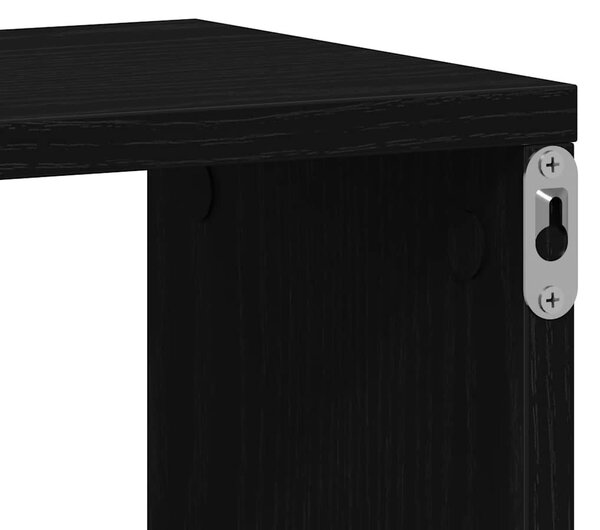 Fekete tölgyfa fali polc 104 x 20 x 58,5 cm