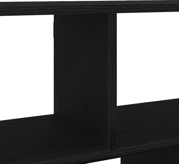 Fekete tölgyfa fali polc 100 x 25 x 50 cm