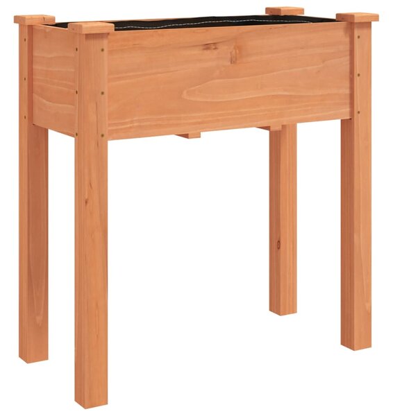 Barna tömör fenyőfa kerti ültetőláda béléssel 71 x 37 x 76 cm