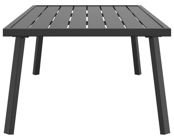 Antracitszürke acél kerti dohányzóasztal 110 x 55 x 35 cm