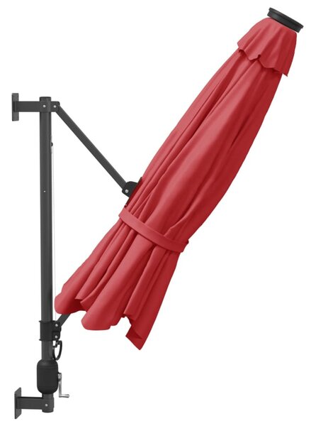 Élénkvörös falra szerelhető napernyő 290 cm