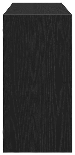 Fekete tölgyfa fali polc 100 x 25 x 50 cm