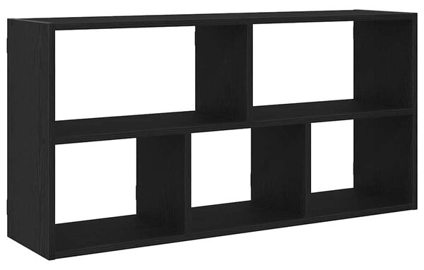 Fekete tölgyfa fali polc 100 x 25 x 50 cm