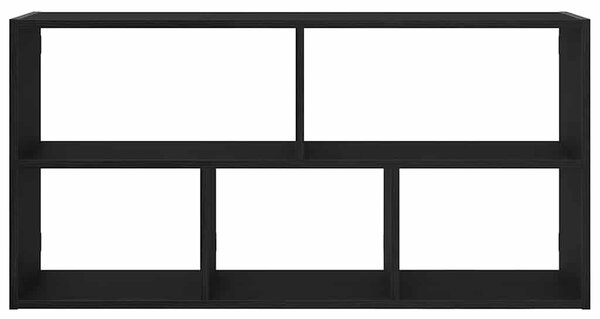 Fekete tölgyfa fali polc 100 x 25 x 50 cm