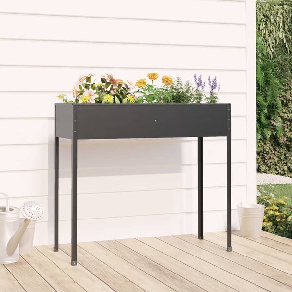 VidaXL antracitszürke horganyzott acél kerti ültető 100,5x40,5x90 cm