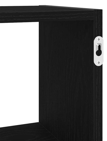 Fekete tölgyfa fali polc 100 x 25 x 50 cm
