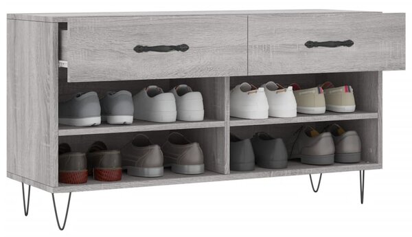 Szürke sonoma színű szerelt fa cipőpolc 102 x 35 x 55 cm