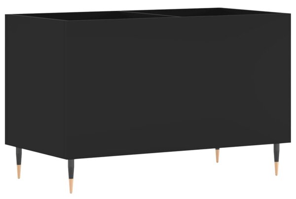 Fekete szerelt fa hanglemezszekrény 74,5x38x48 cm