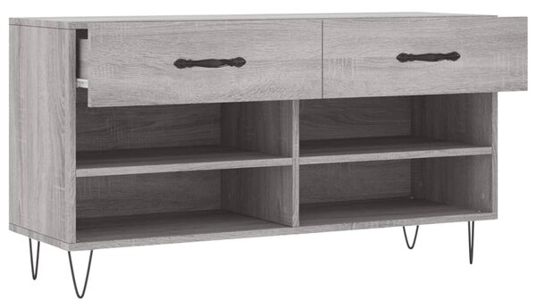 Szürke sonoma színű szerelt fa cipőpolc 102 x 35 x 55 cm