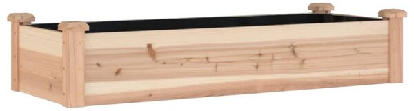 Tömör fenyőfa kerti magaságyás béléssel 120x45x25 cm