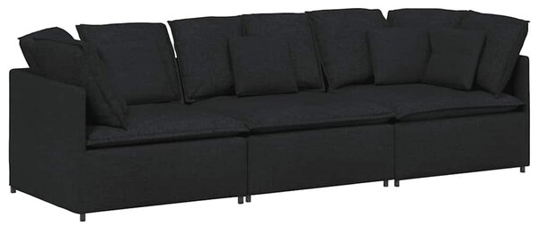 Moduláris kanapé párnákkal fekete szövetből