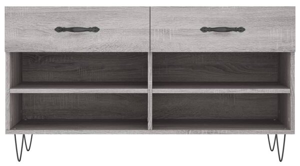 Szürke sonoma színű szerelt fa cipőpolc 102 x 35 x 55 cm