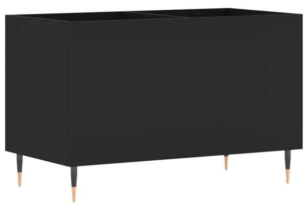 Fekete szerelt fa hanglemezszekrény 74,5x38x48 cm