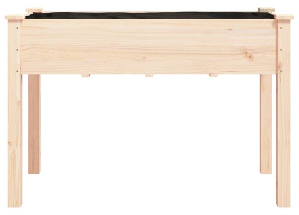 Tömör fenyőfa kerti ültetőláda béléssel 118 x 59 x 76 cm