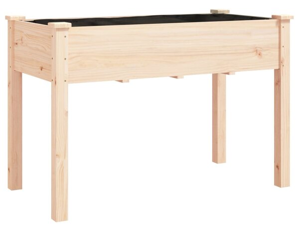 Tömör fenyőfa kerekes ültetőláda béléssel 118x59x80 cm