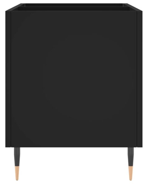 Fekete szerelt fa hanglemezszekrény 74,5x38x48 cm