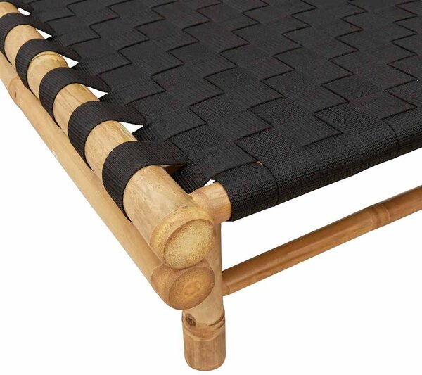 VidaXL fekete szövött bambusz napozóágy 55 x 200 x 30 cm